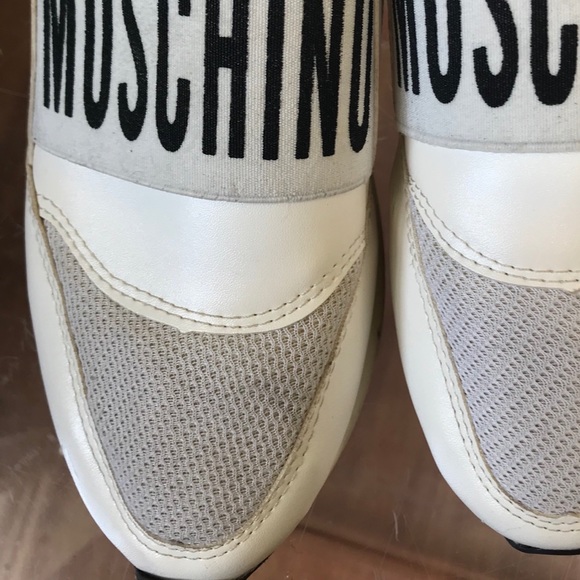 Love MOSCHINO Sneakers Leather Star Slip On Logo - Picture 13 of 16